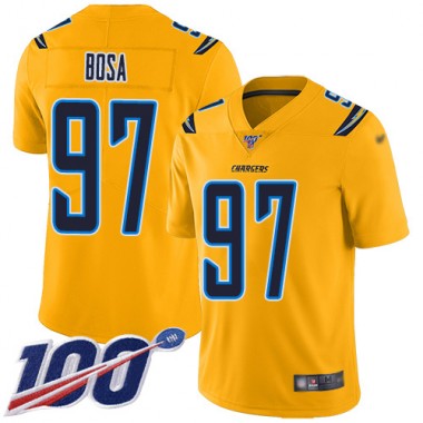 Los Angeles Chargers NFL Football Joey Bosa Gold Jersey Men Limited 97 100th Season Inverted Legend